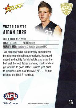 2012 Select Future Force #56 Aidan Corr Back